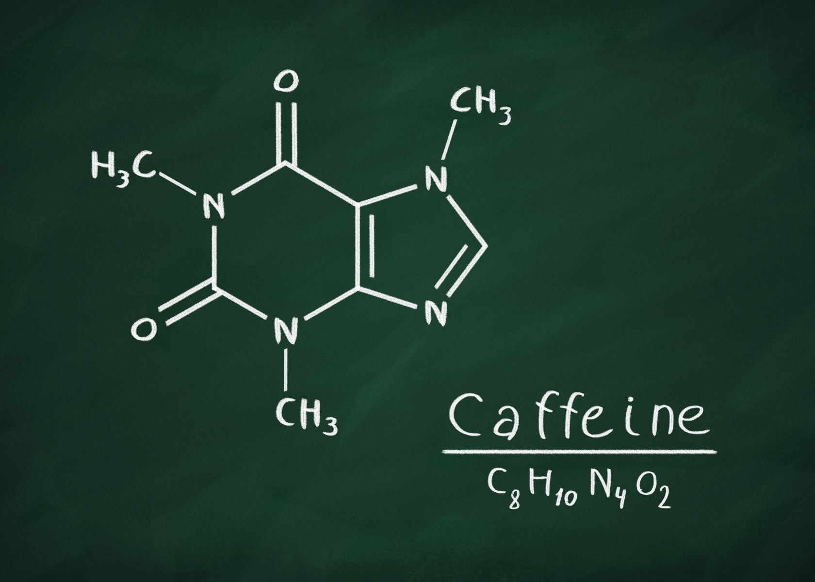 drawing of caffeine molecule