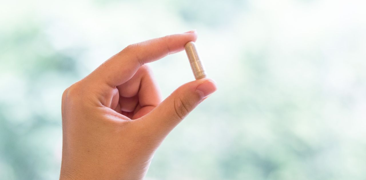 close up of supplement pill
