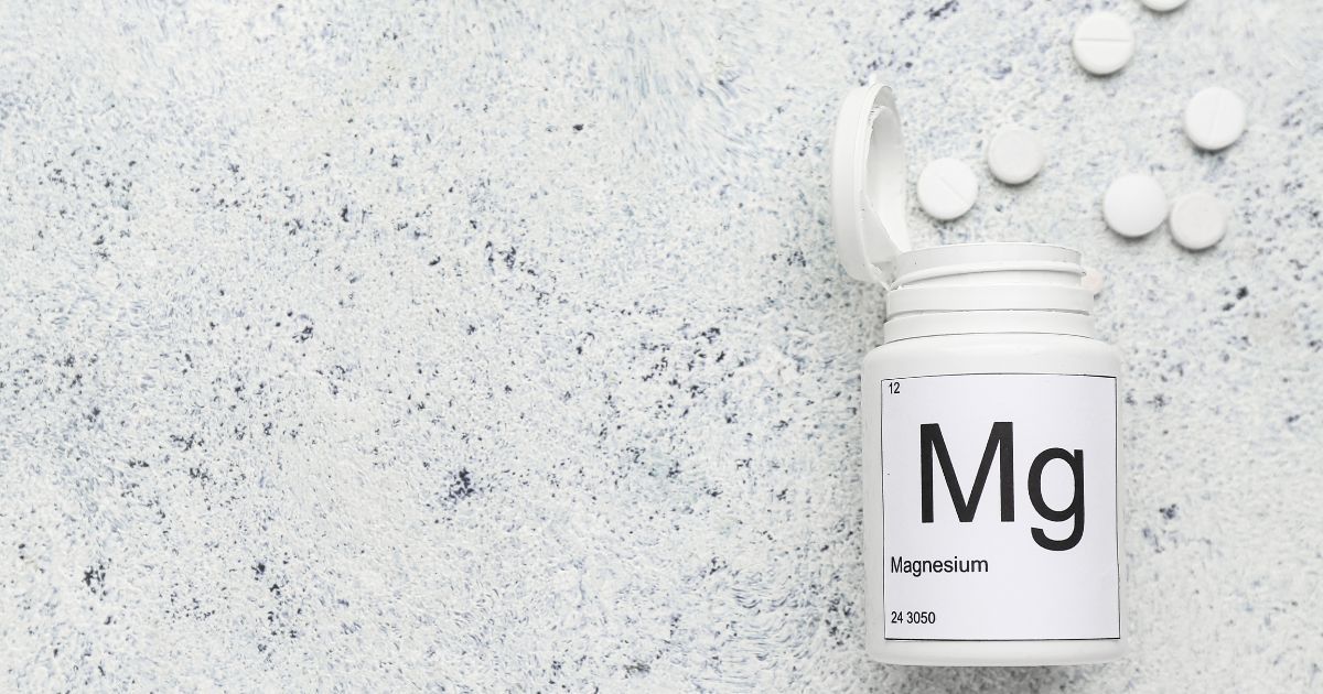 bottle of magnesium supplements