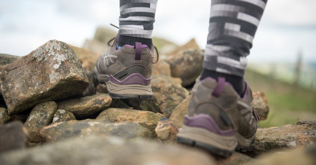 close up of women's hiking shoes
