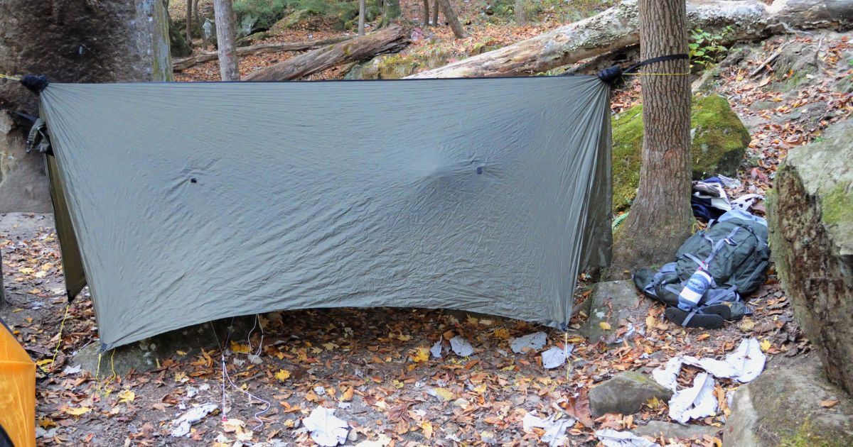 minimal hammock with a tarp setup