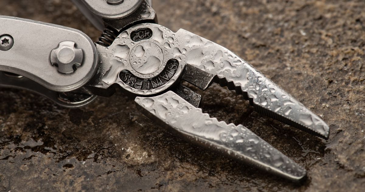 close up of pliers from a multi tool