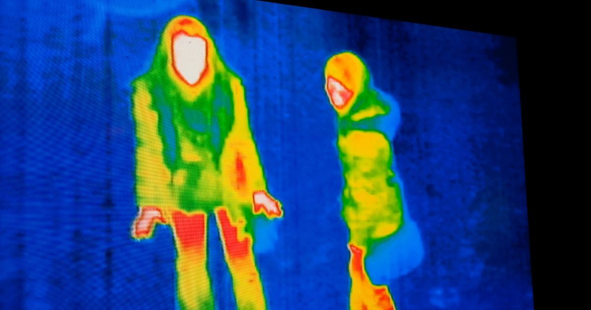 thermal image of two people