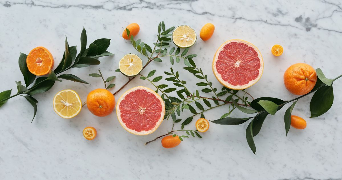 sliced citrus fruits on granite countertop