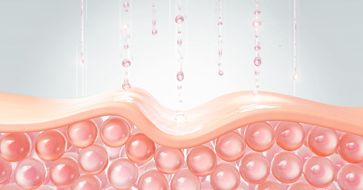 rendering of moisturizing liquid on skin