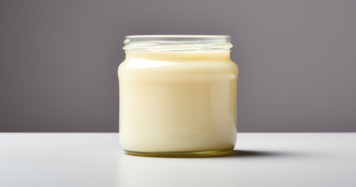 glass jar filled with tallow