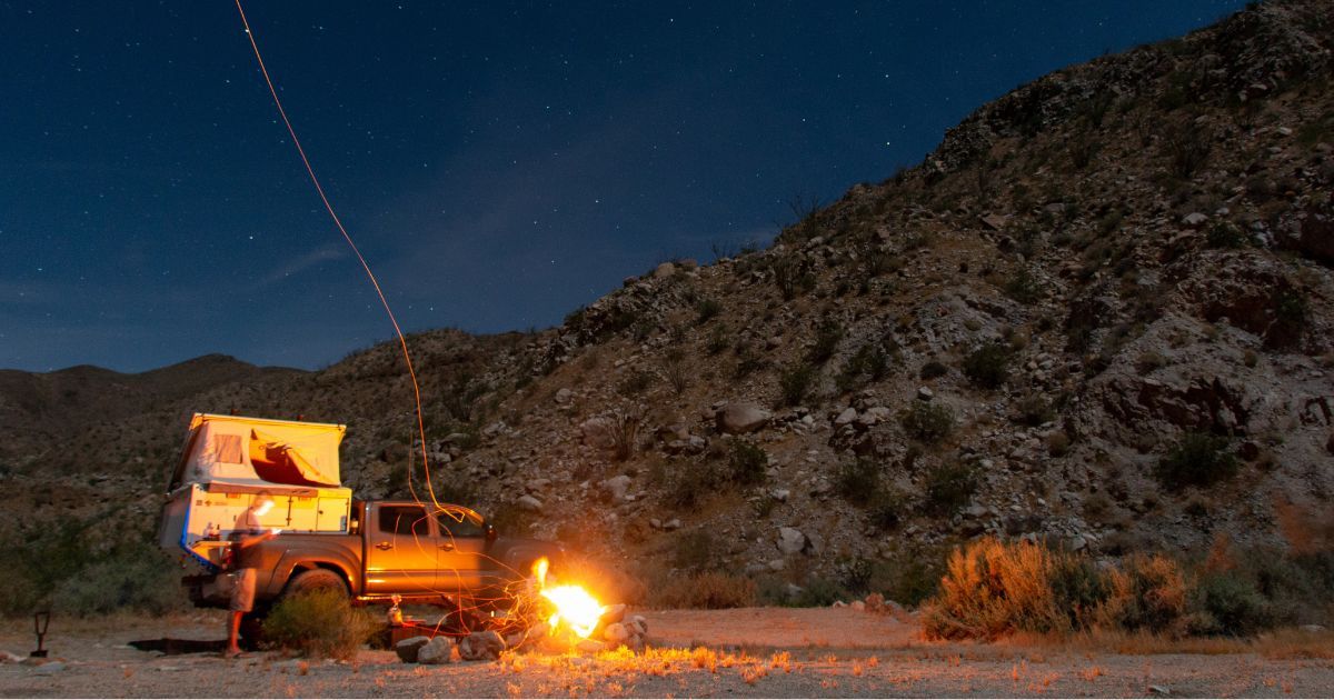 overlanding camping in the desert
