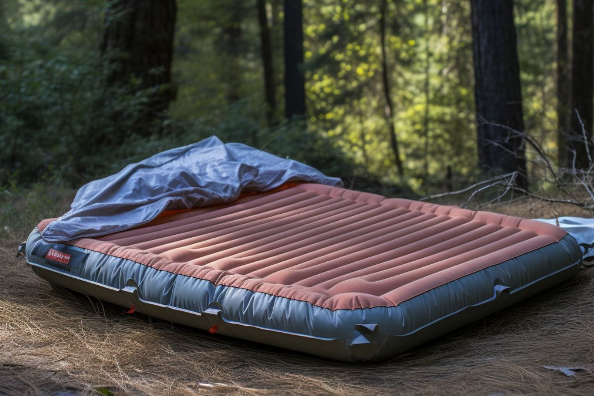 camping mattress in the woods