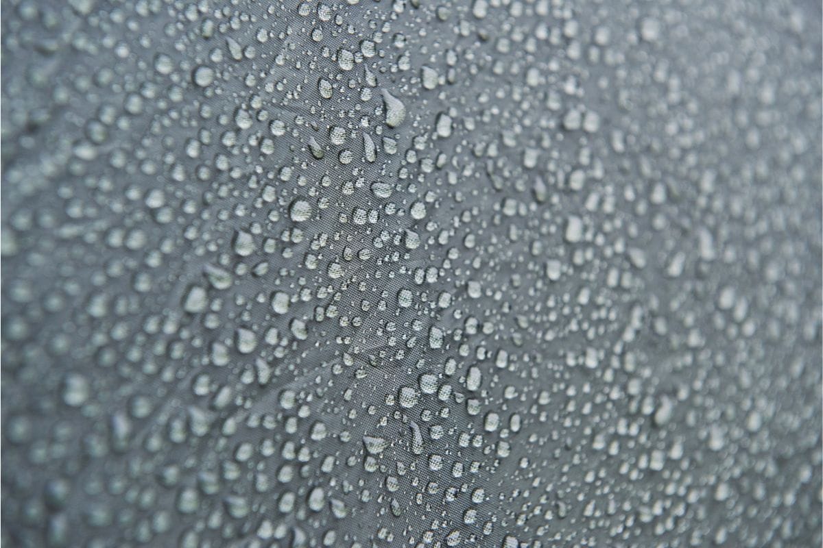 water drops on tent material