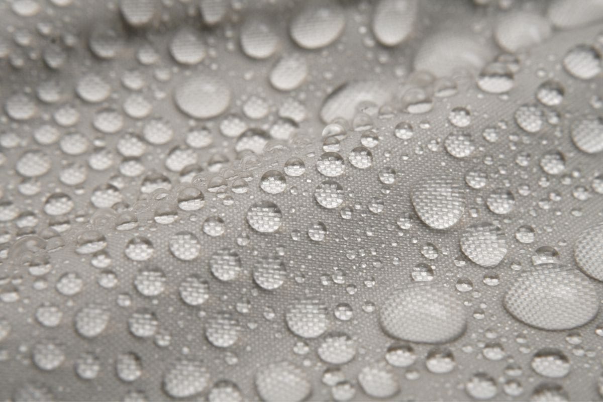 water droplets on material
